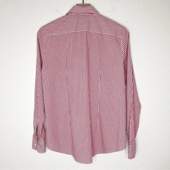 The Shirt Rochelle Behrens Icon Red White Stripe Long Sleeve Button Down Large - Picture 4 of 9